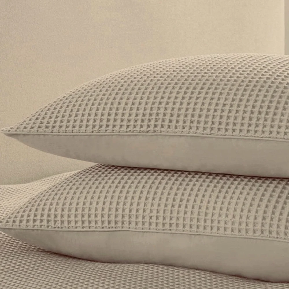 Pottery Barn NEW Set of Two Belgian Flax Linen Waffle Weave Pillow Shams King